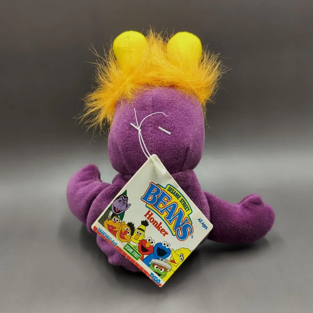 Vintage 1997 Tyco Sesame Street Beans Purple Honker Plush Toy Bean Bag 8